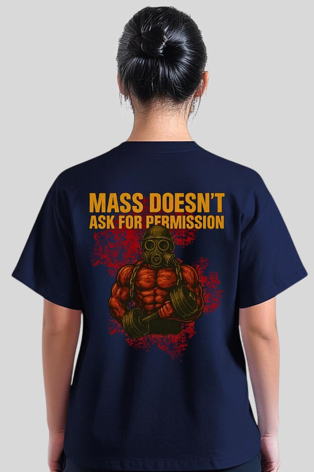 Rückansicht Permission Oversize T-Shirt Navy für Männer und Frauen