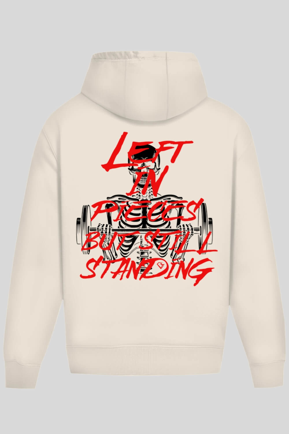 Rückansicht Pieces Oversize Hoodie Sand für Männer und Frauen