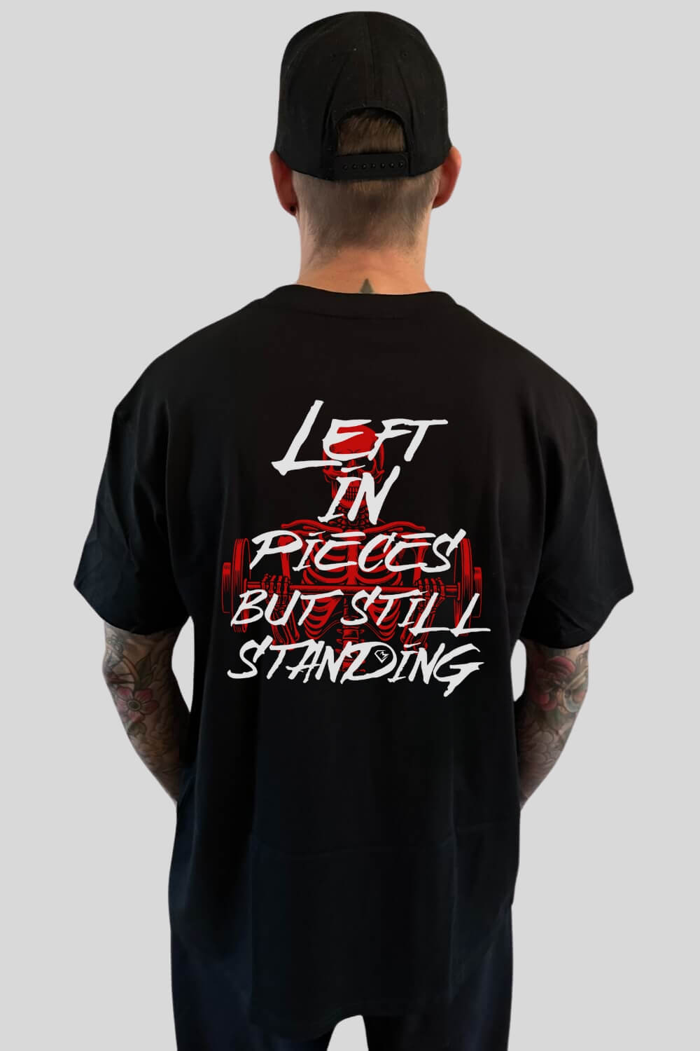 Rückansicht Pieces Oversize T-Shirt Black für Männer und Frauen