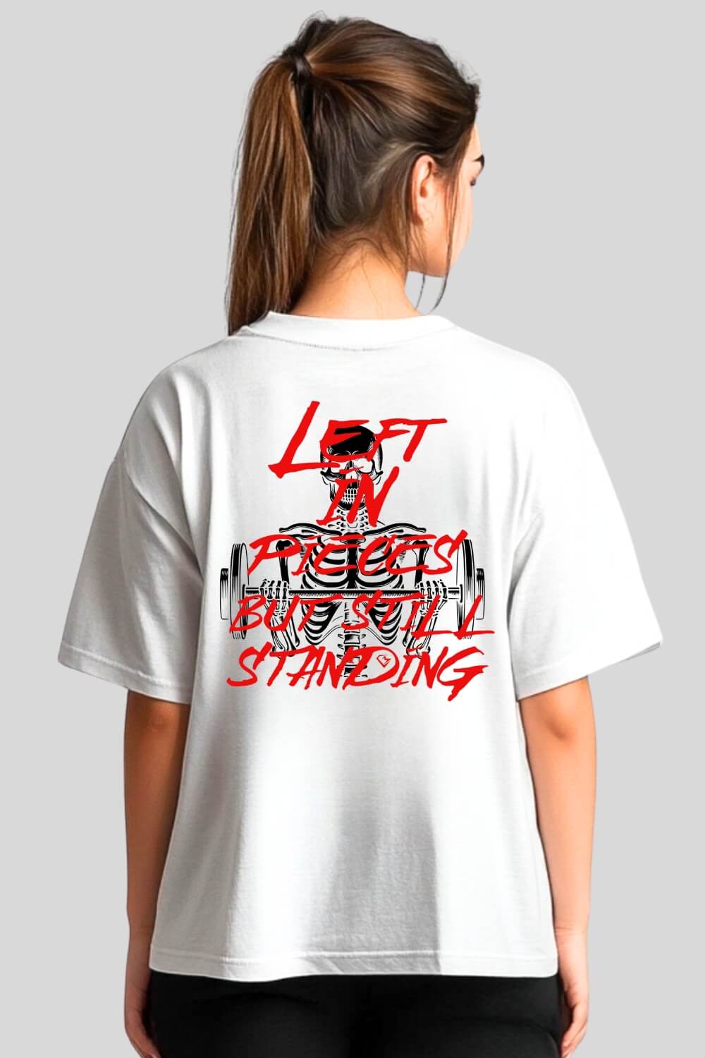 Rückansicht Pieces Oversize T-Shirt White für Männer und Frauen
