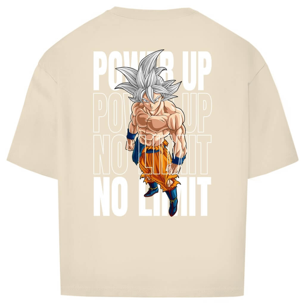 Rückansicht Power Up Oversize T-Shirt Sand für Männer und Frauen