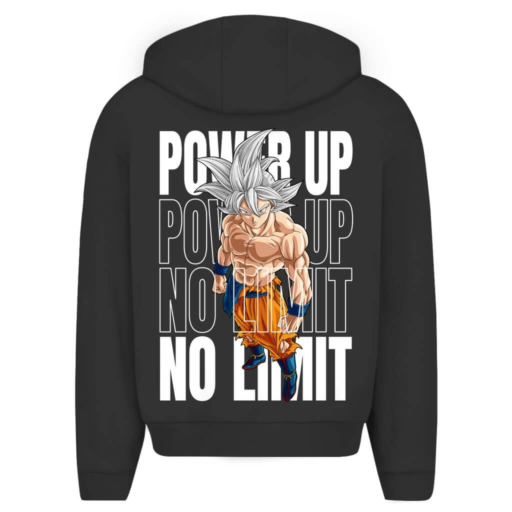 Rückansicht Power Up Oversize Zipper Black für Männer und Frauen