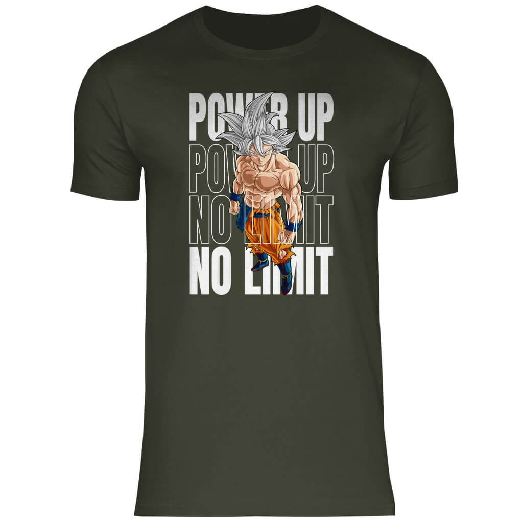 Frontansicht Power Up T-Shirt Khaki für Männer