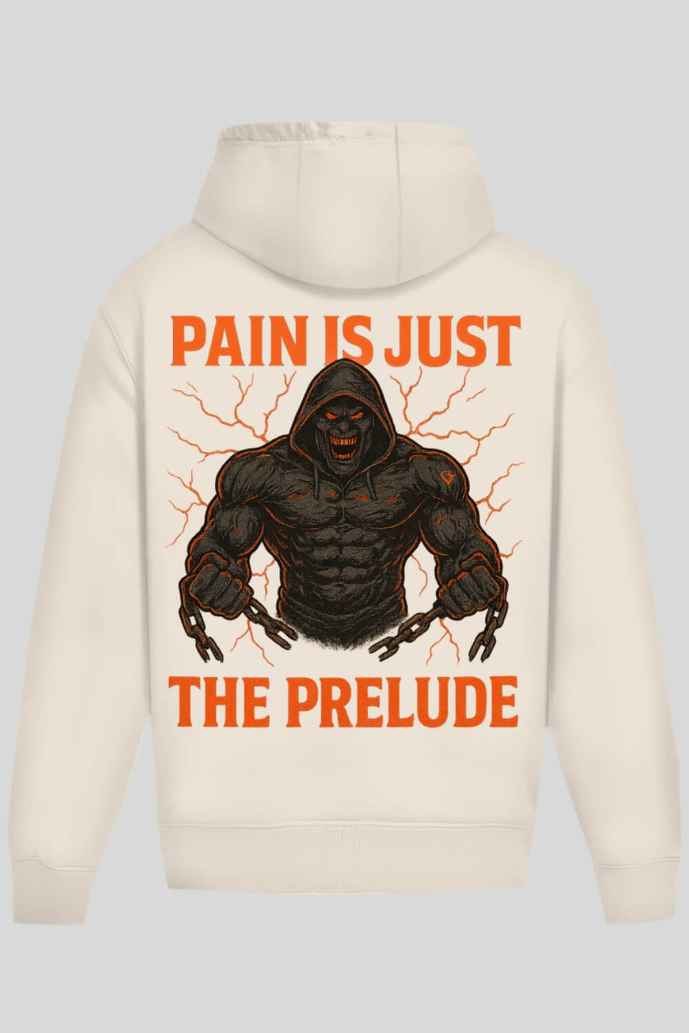 Rückansicht Prelude Oversize Hoodie Sand für Männer und Frauen