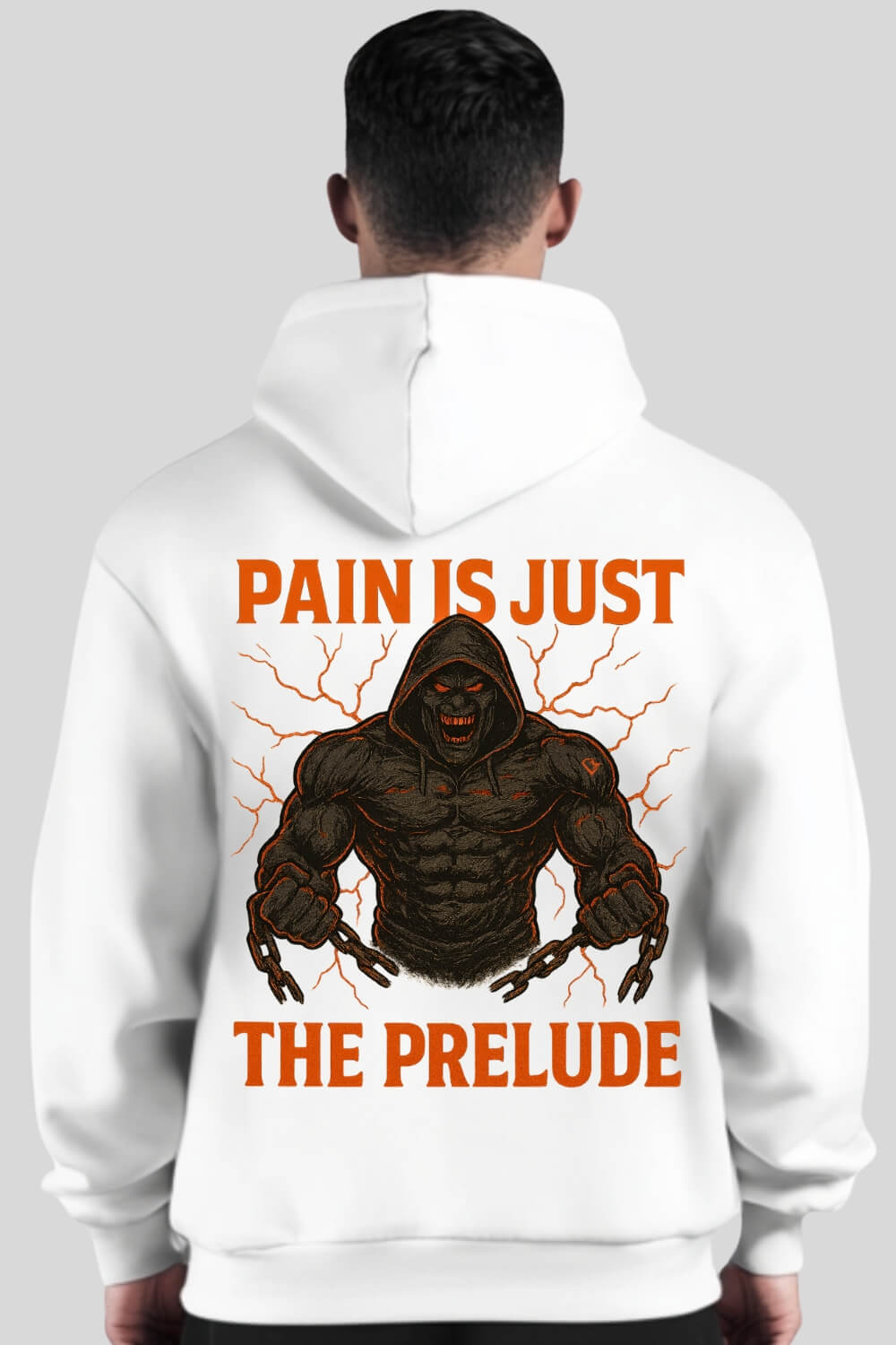 Rückansicht Prelude Oversize Hoodie White für Männer und Frauen