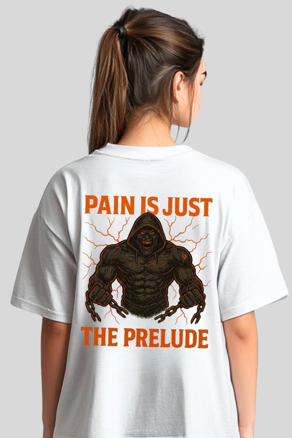 Rückansicht Prelude Oversize T-Shirt White für Männer und Frauen
