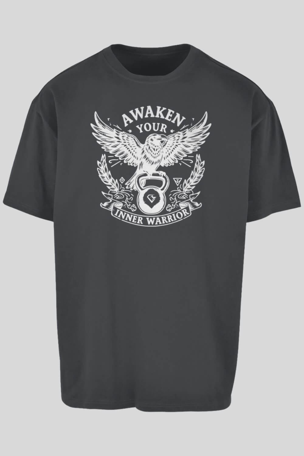 Frontansicht Raven Oversize T-Shirt Charcoal für Männer und Frauen