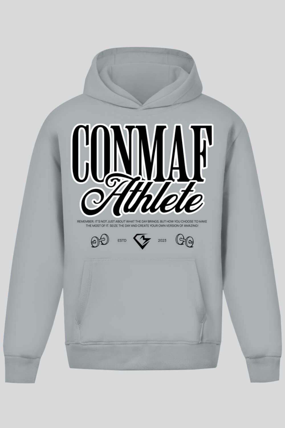Frontansicht Remember Oversize Hoodie Asphalt für Männer und Frauen