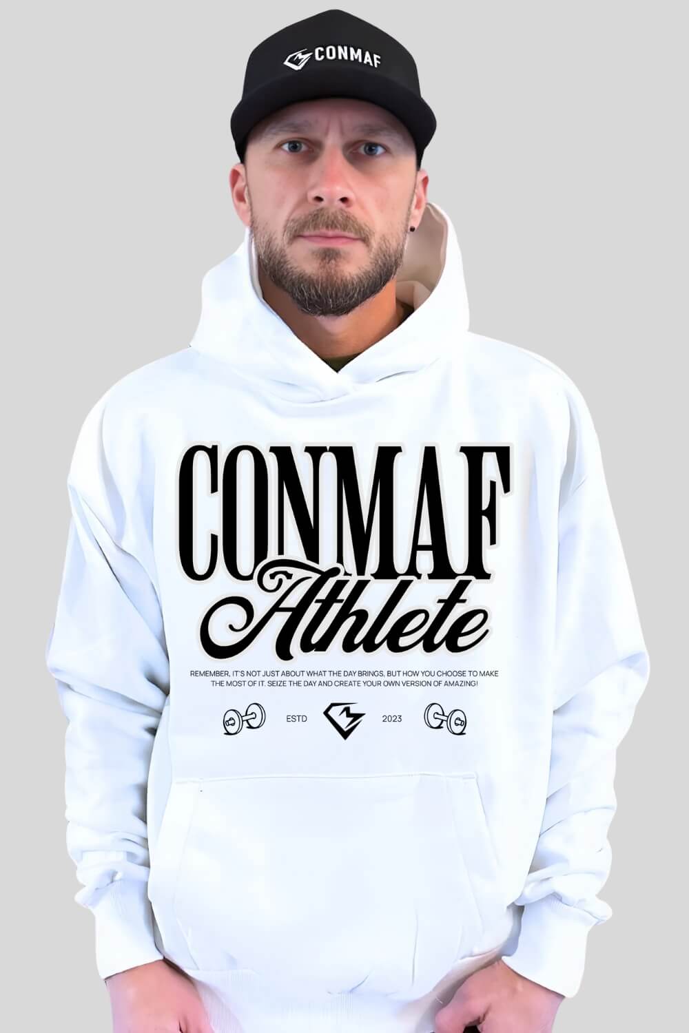 Frontansicht Remember Oversize Hoodie White für Männer und Frauen