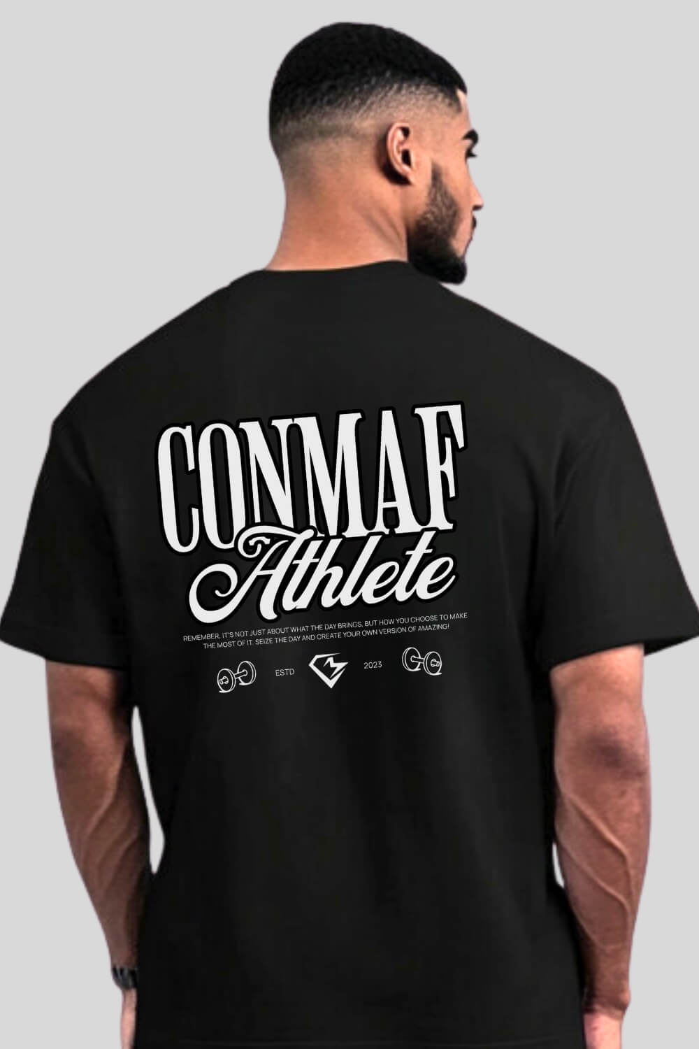 Rückansicht Remember Oversize T-Shirt Black für Männer und Frauen