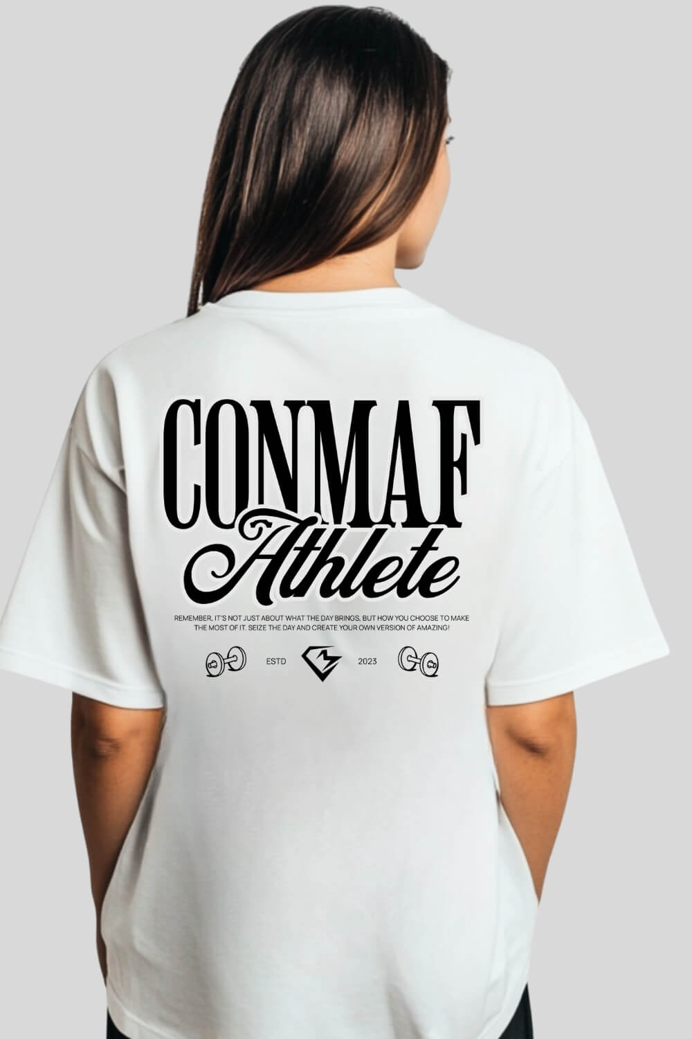 Rückansicht Remember Oversize T-Shirt White für Männer und Frauen