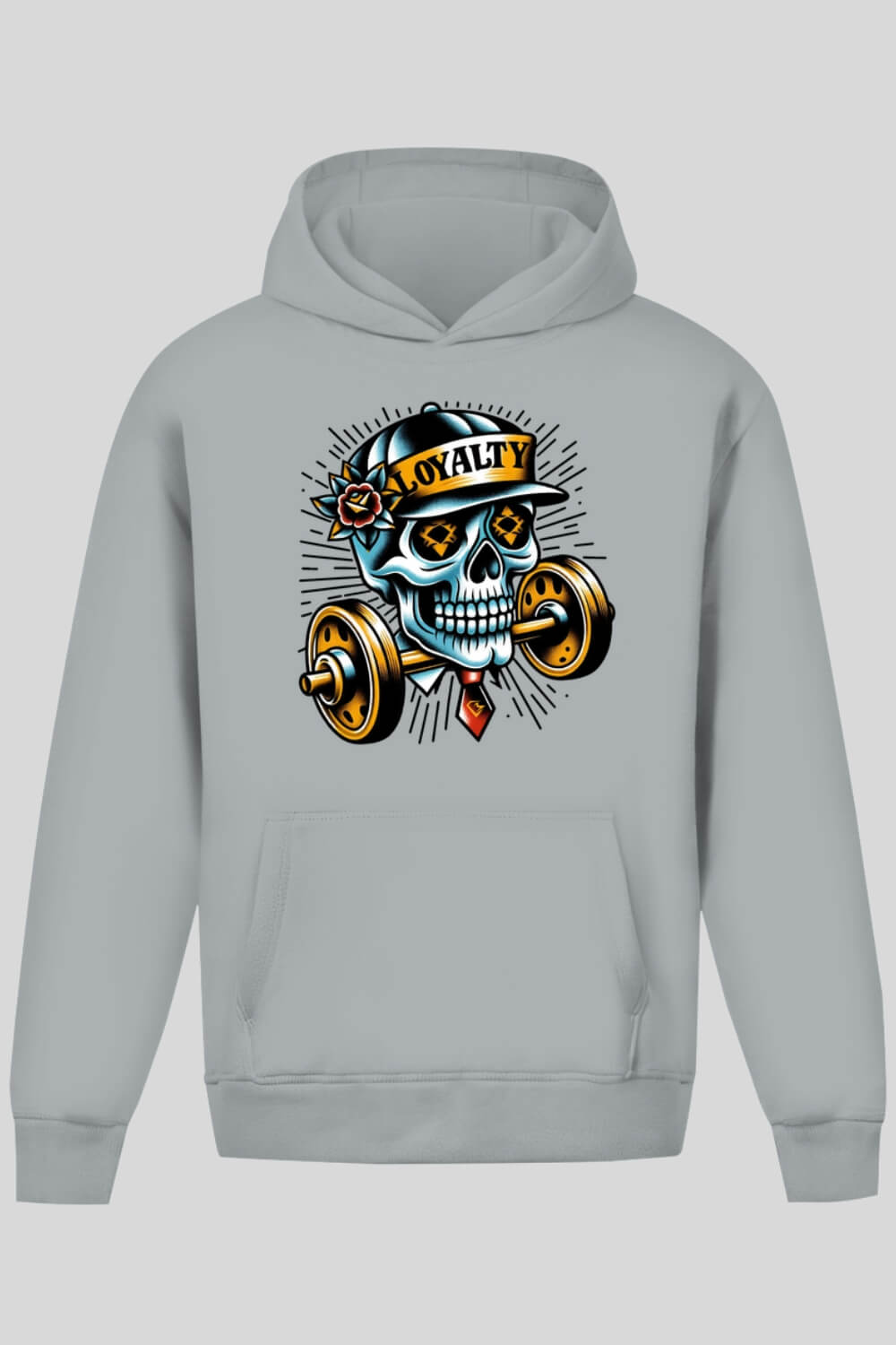 Frontansicht Skull Oversize Hoodie Asphalt für Männer und Frauen