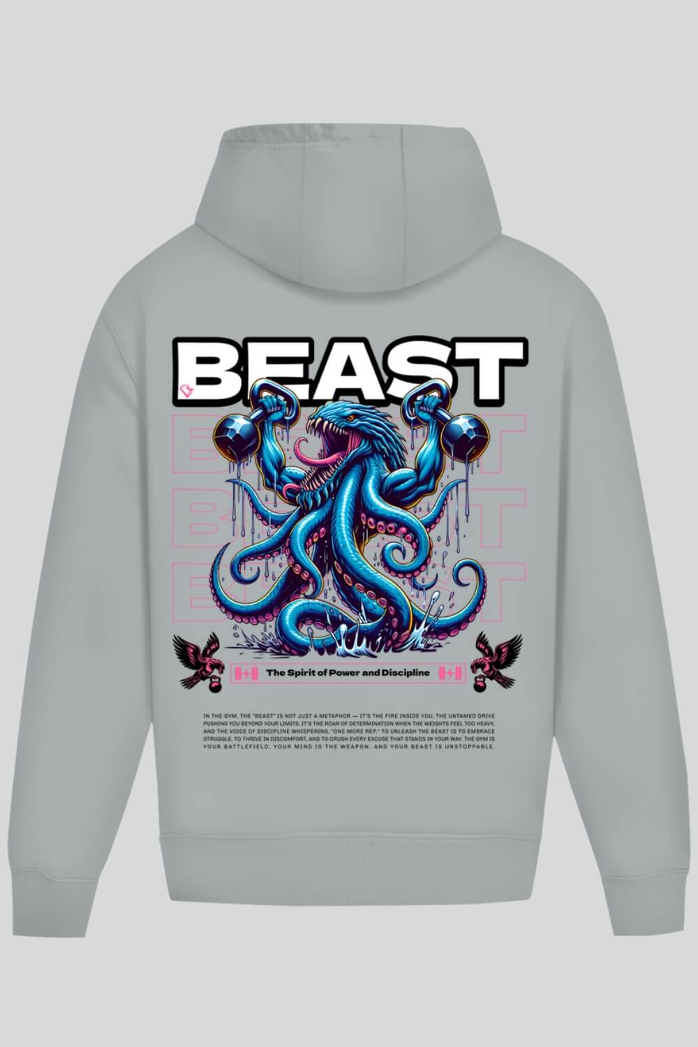 Rückansicht Spirit Oversize Hoodie Asphalt für Männer und Frauen