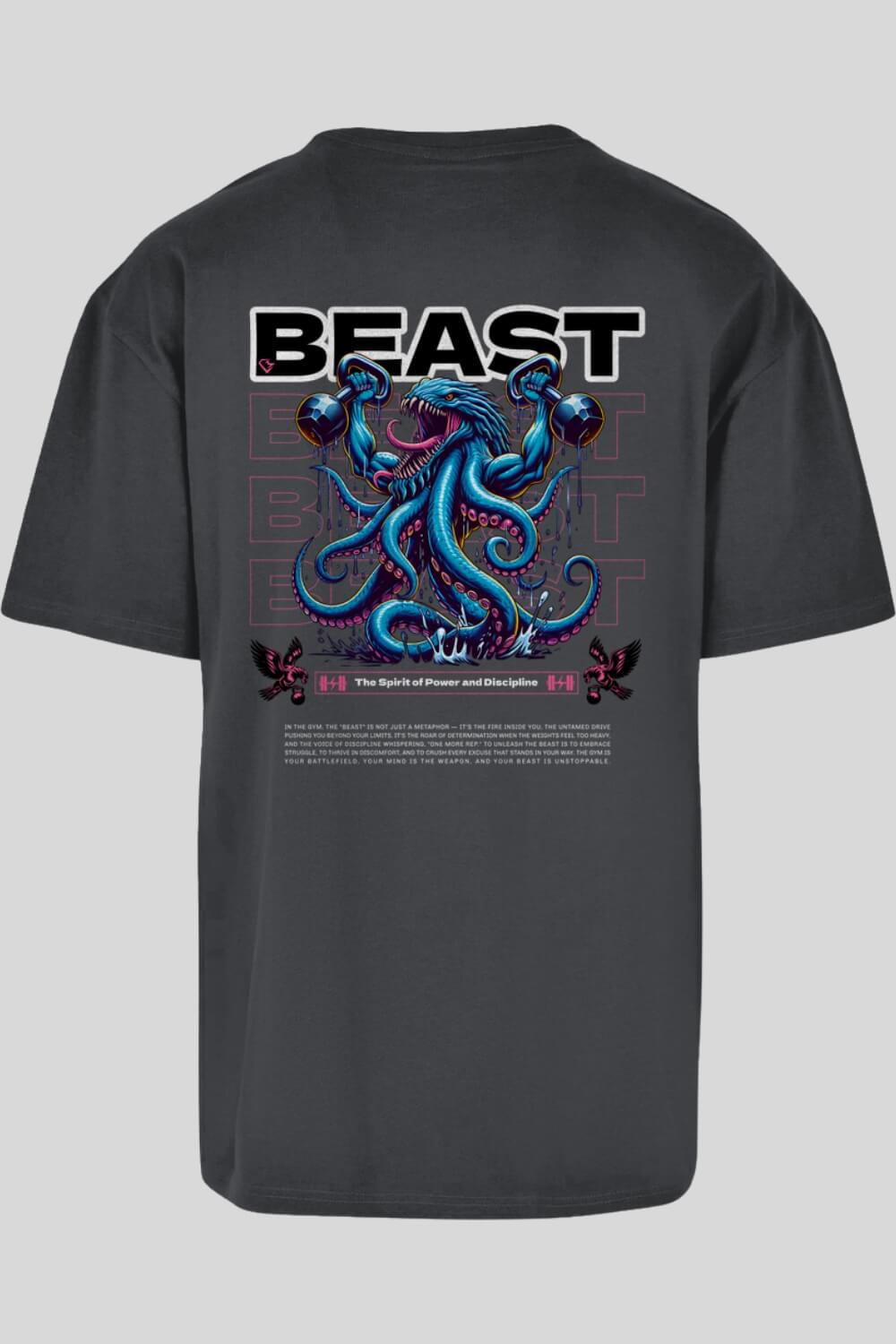 Rückansicht Spirit Oversize T-Shirt Charcoal für Männer und Frauen