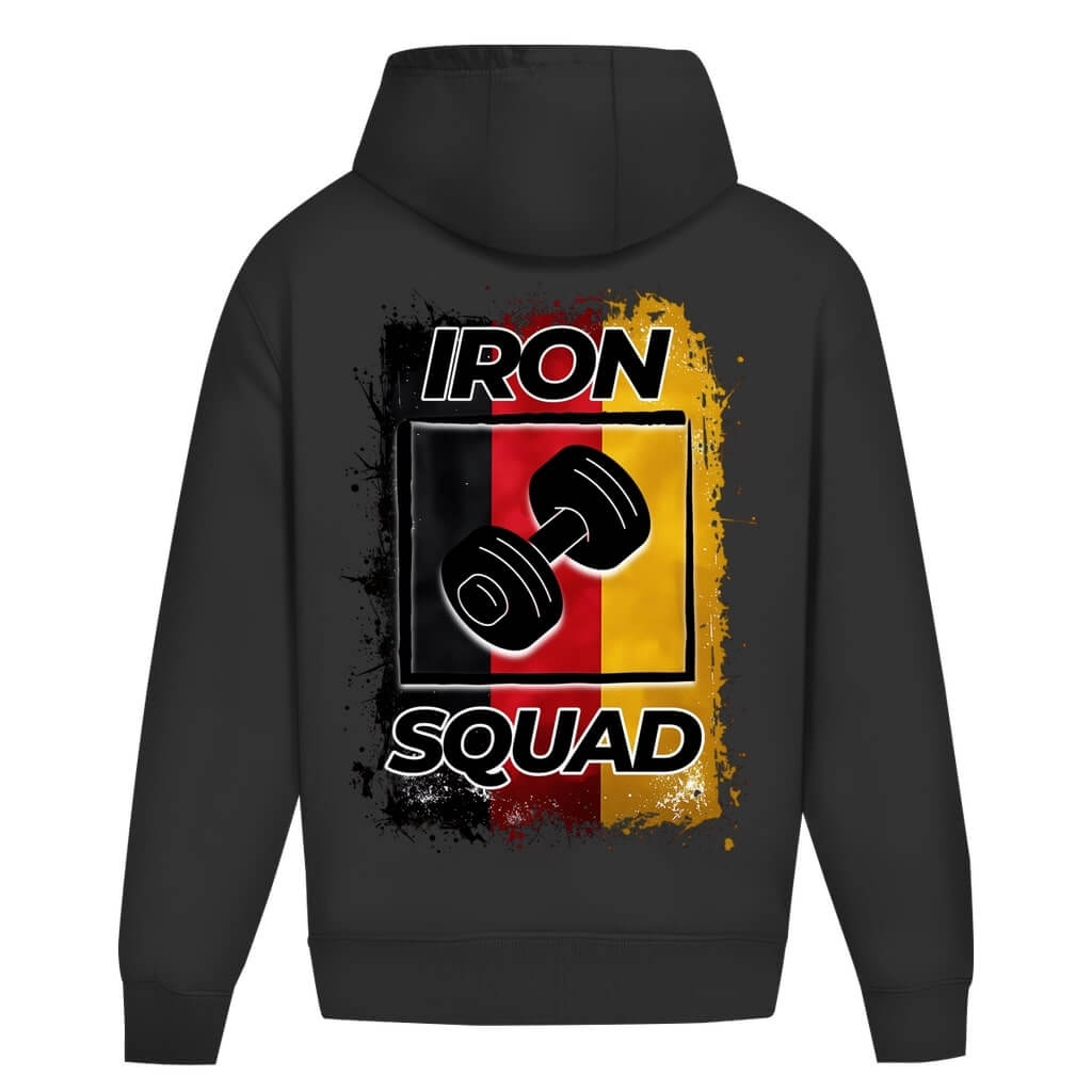 Rückansicht Squad Oversize Hoodie Black für Männer und Frauen