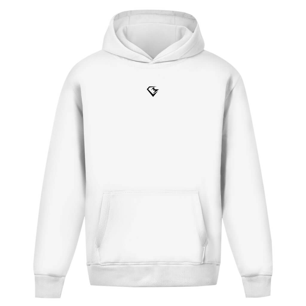 Frontansicht Squad Oversize Hoodie White für Männer und Frauen