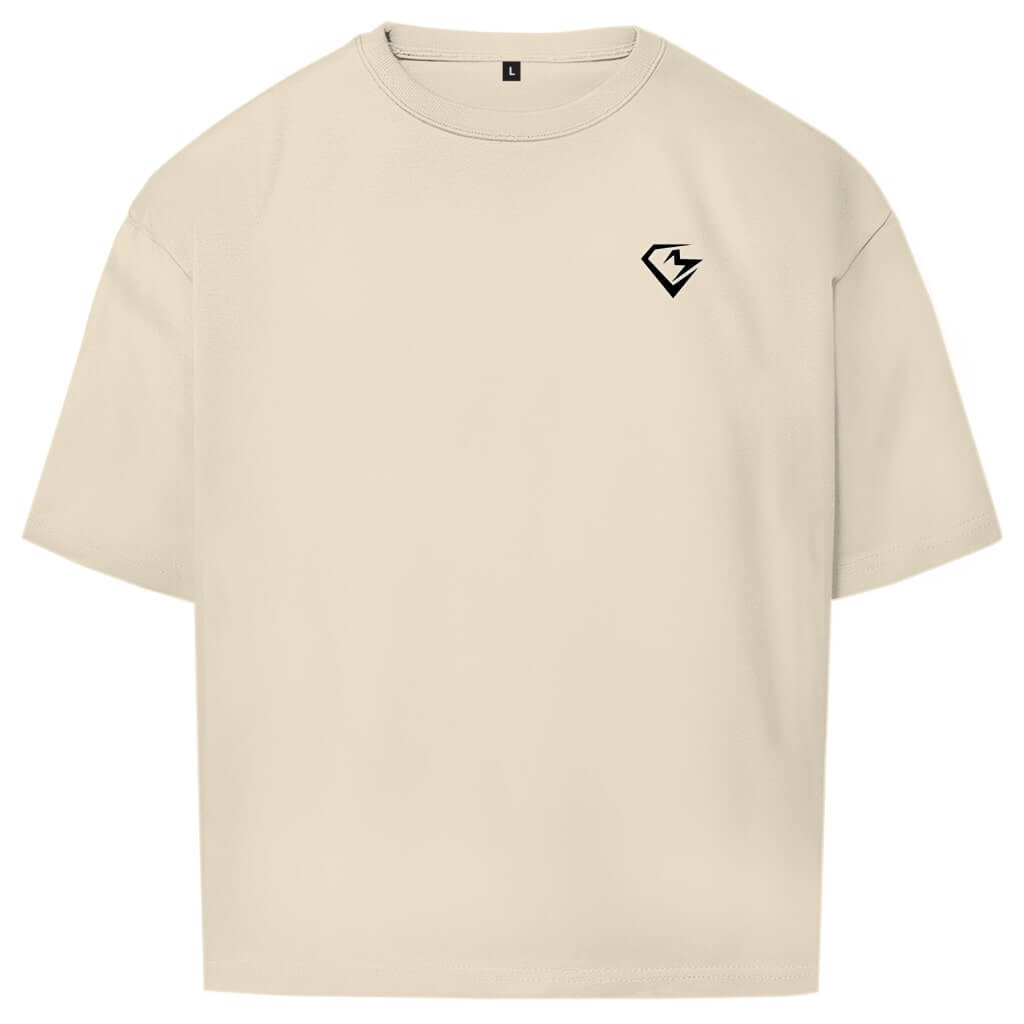 Frontansicht Squad Oversize T-Shirt Sand für Männer und Frauen