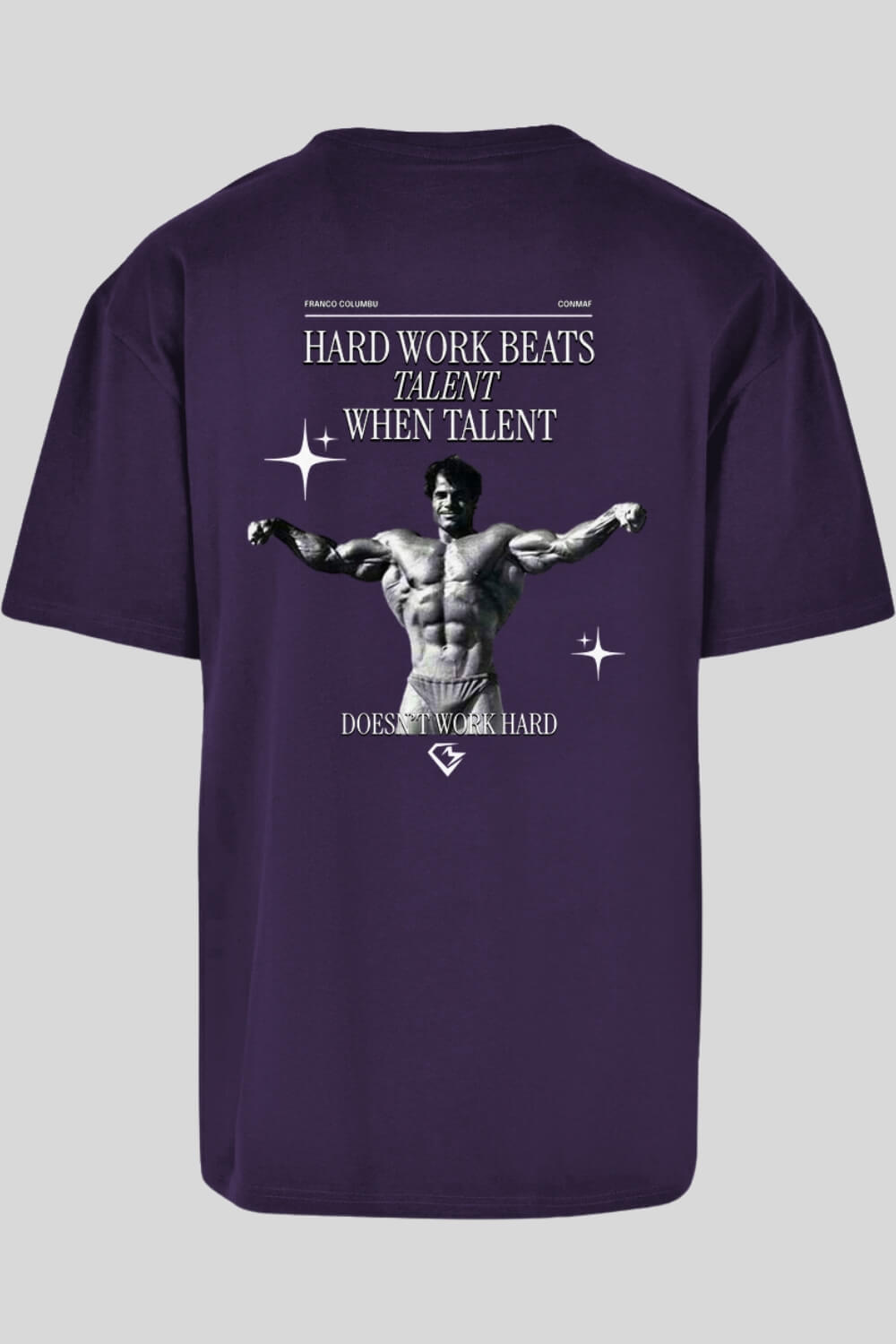 Rückansicht Talent Oversize T-Shirt Purple für Männer und Frauen
