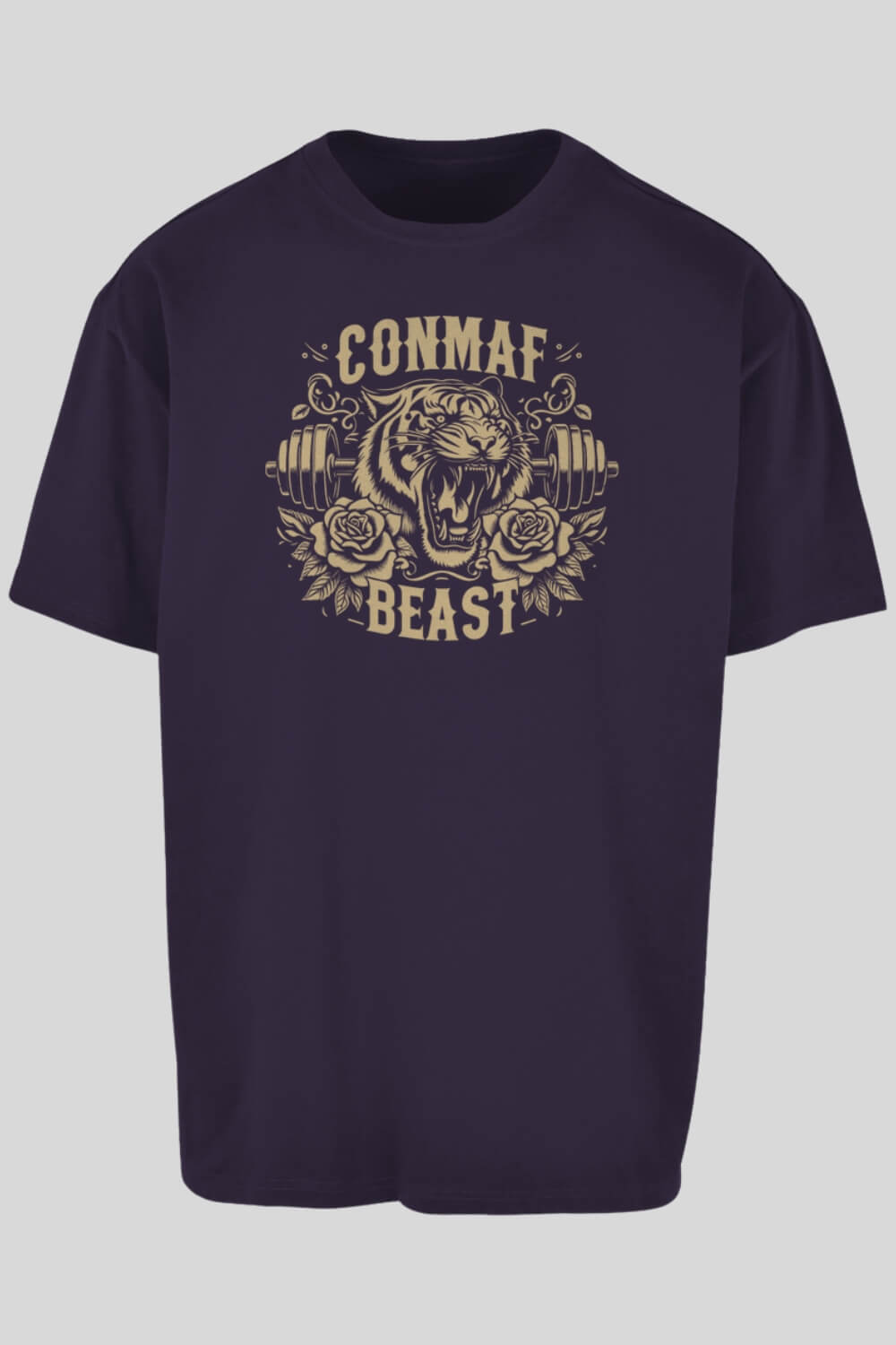 Frontansicht Tiger Oversize T-Shirt Purple für Männer und Frauen