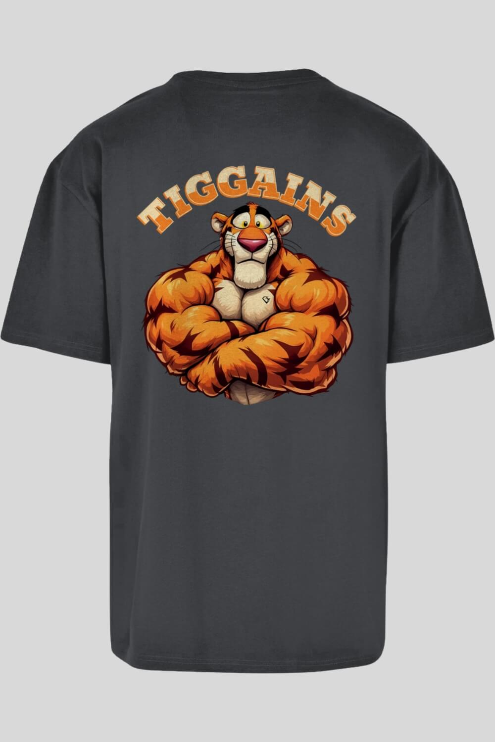 Rückansicht Tiggains Oversize T-Shirt Charcoal für Männer und Frauen