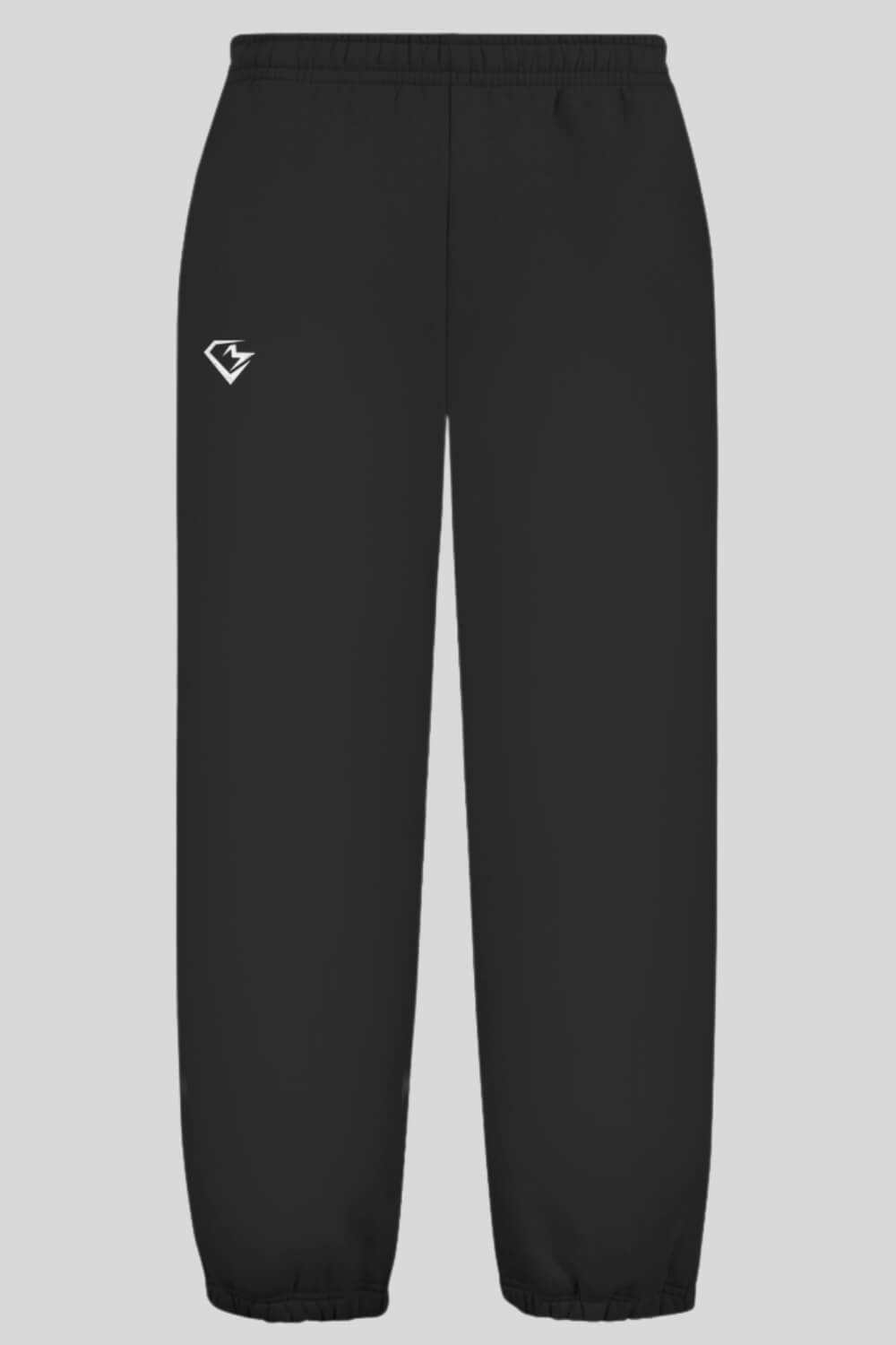 Frontansicht Training Oversize Fluffy Jogger Farbe Black für Männer und Frauen