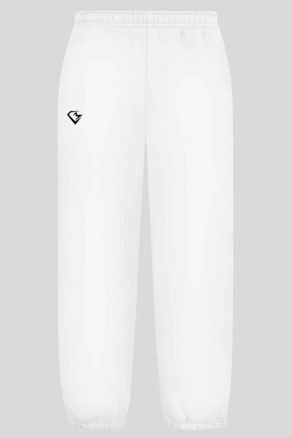 Frontansicht Training Oversize Fluffy Jogger Farbe White für Männer und Frauen