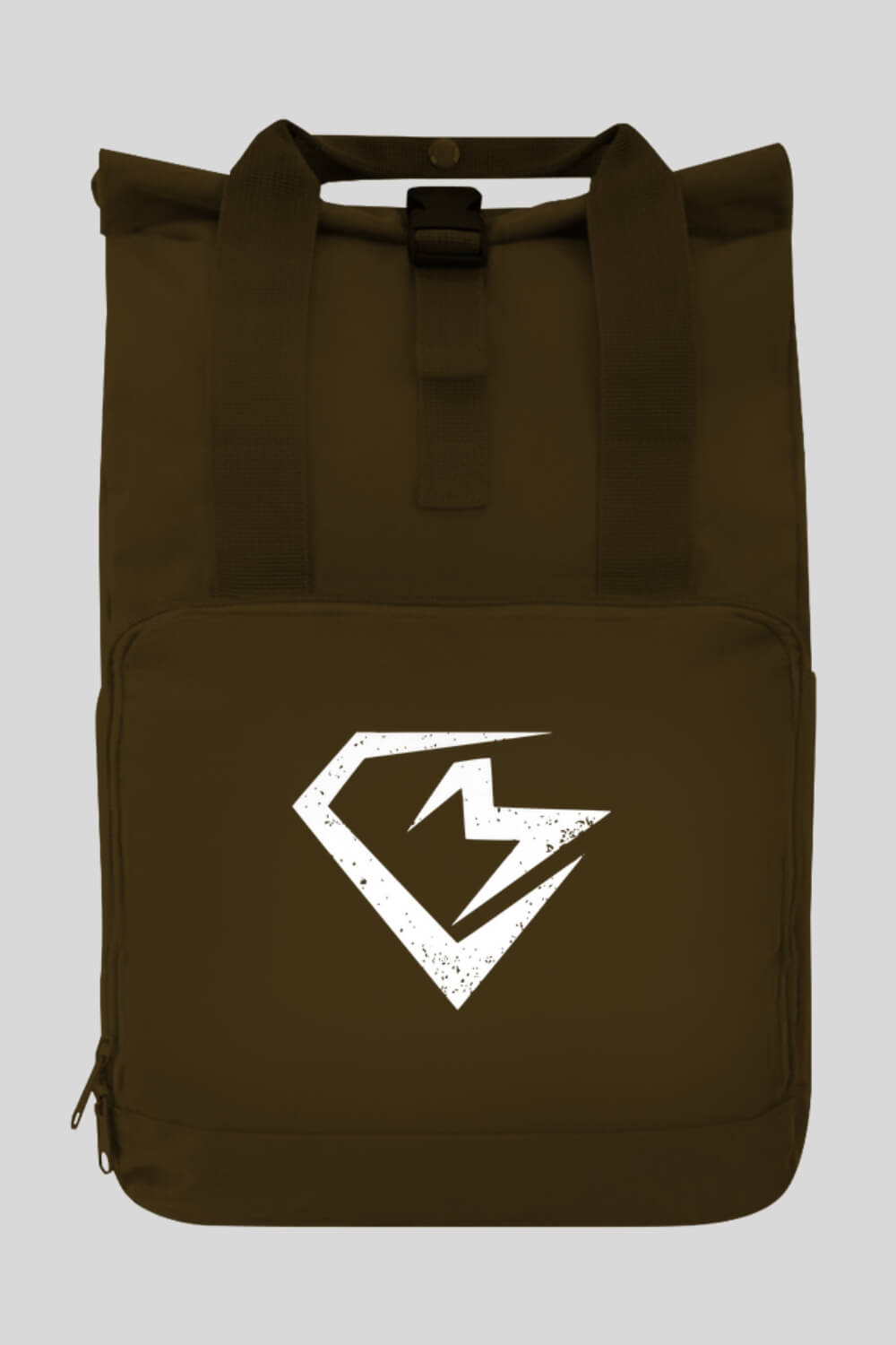 Frontansicht Training Rucksack Olive für Männer und Frauen