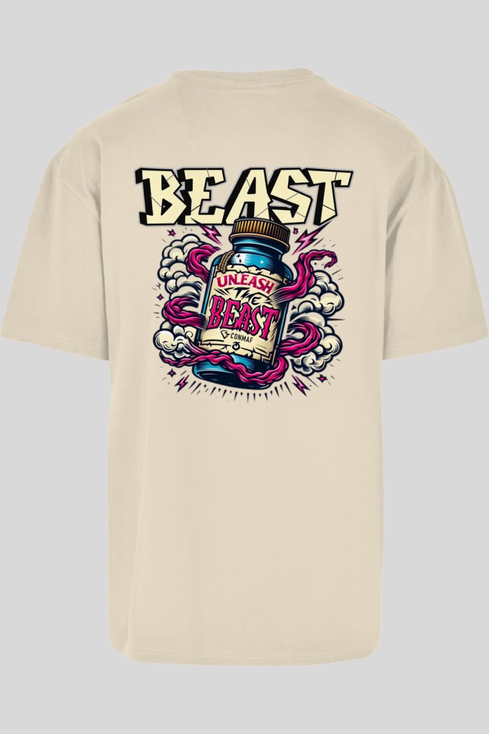 Rückansicht Unleash Oversize T-Shirt Sand für Männer und Frauen