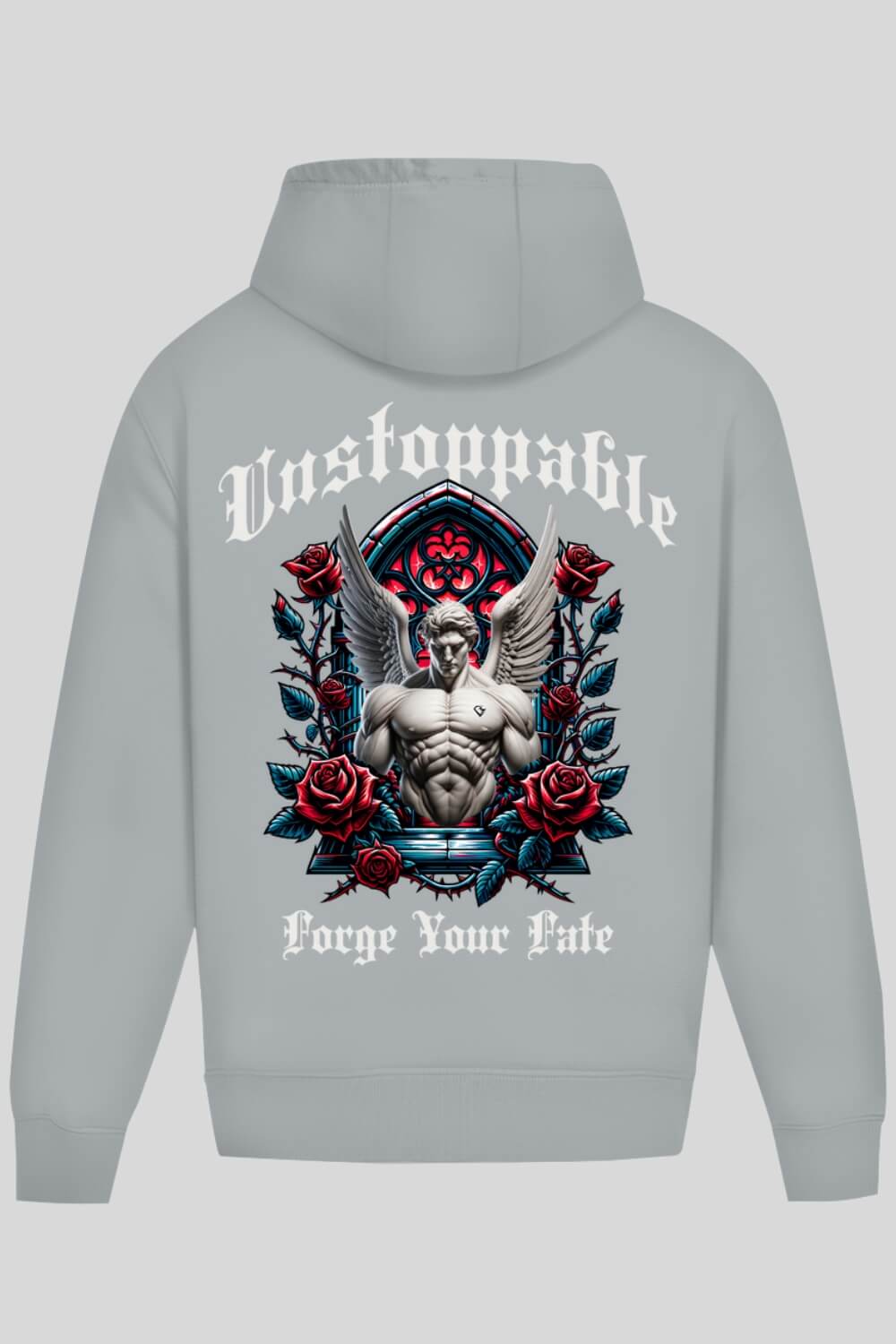 Rückansicht Unstoppable Oversize Hoodie Asphalt für Männer und Frauen