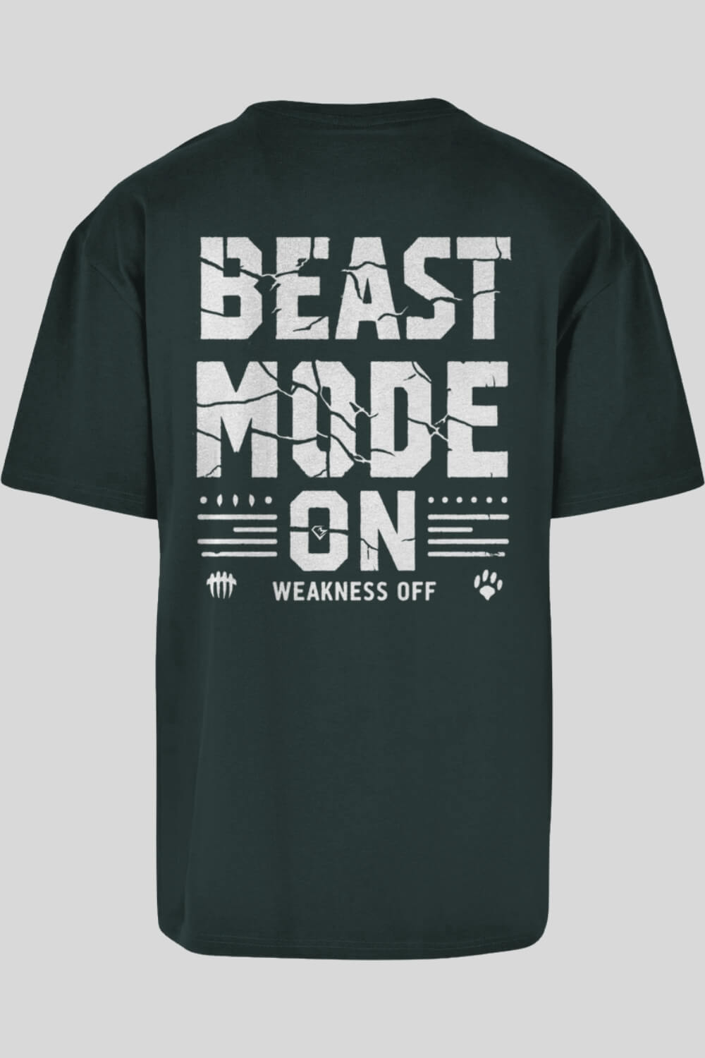 Rückansicht Weakness Off Oversize Shirt Farbe Green für Männer und Frauen