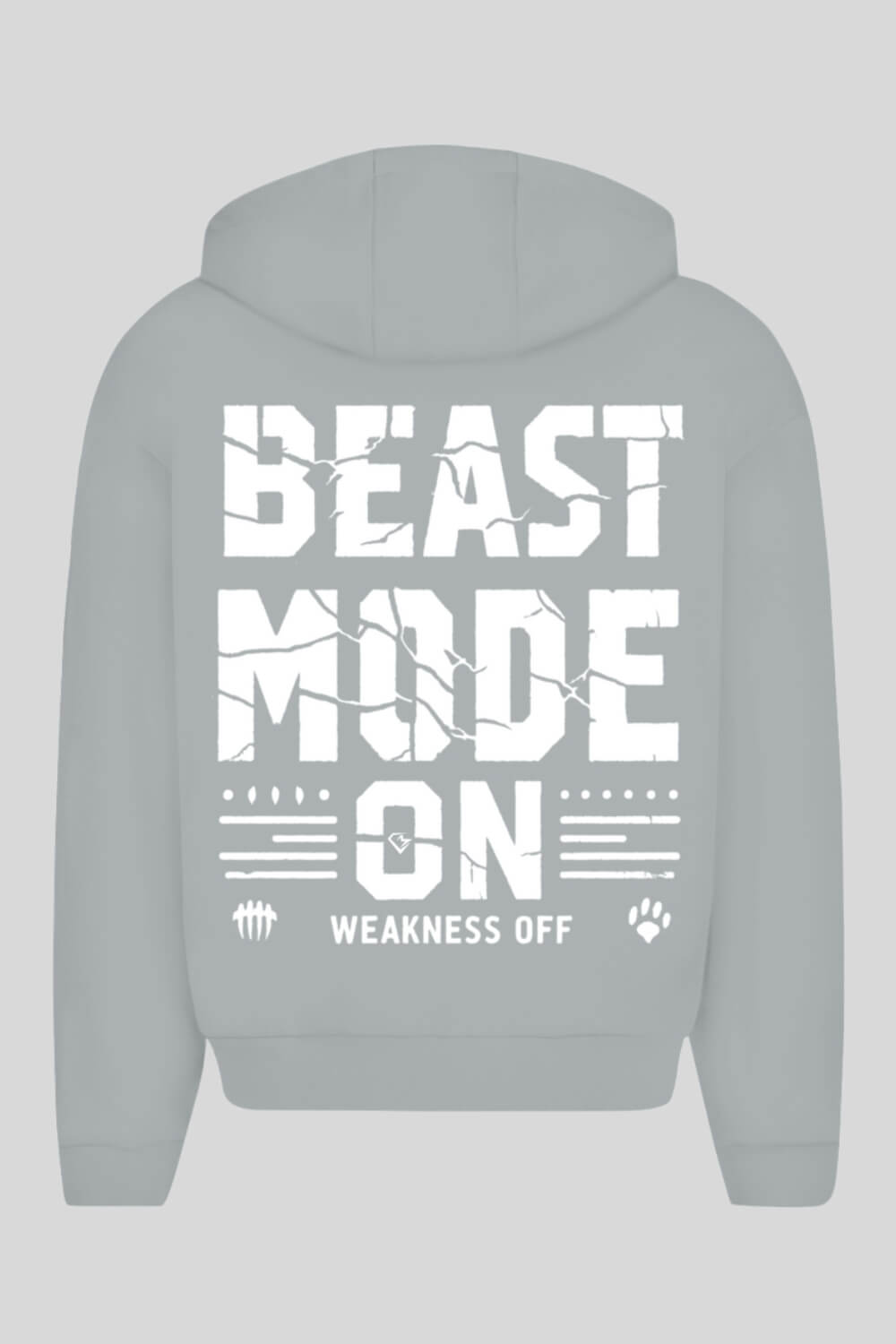 Rückansicht Weakness Off Oversize Zipper Asphalt für Männer und Frauen