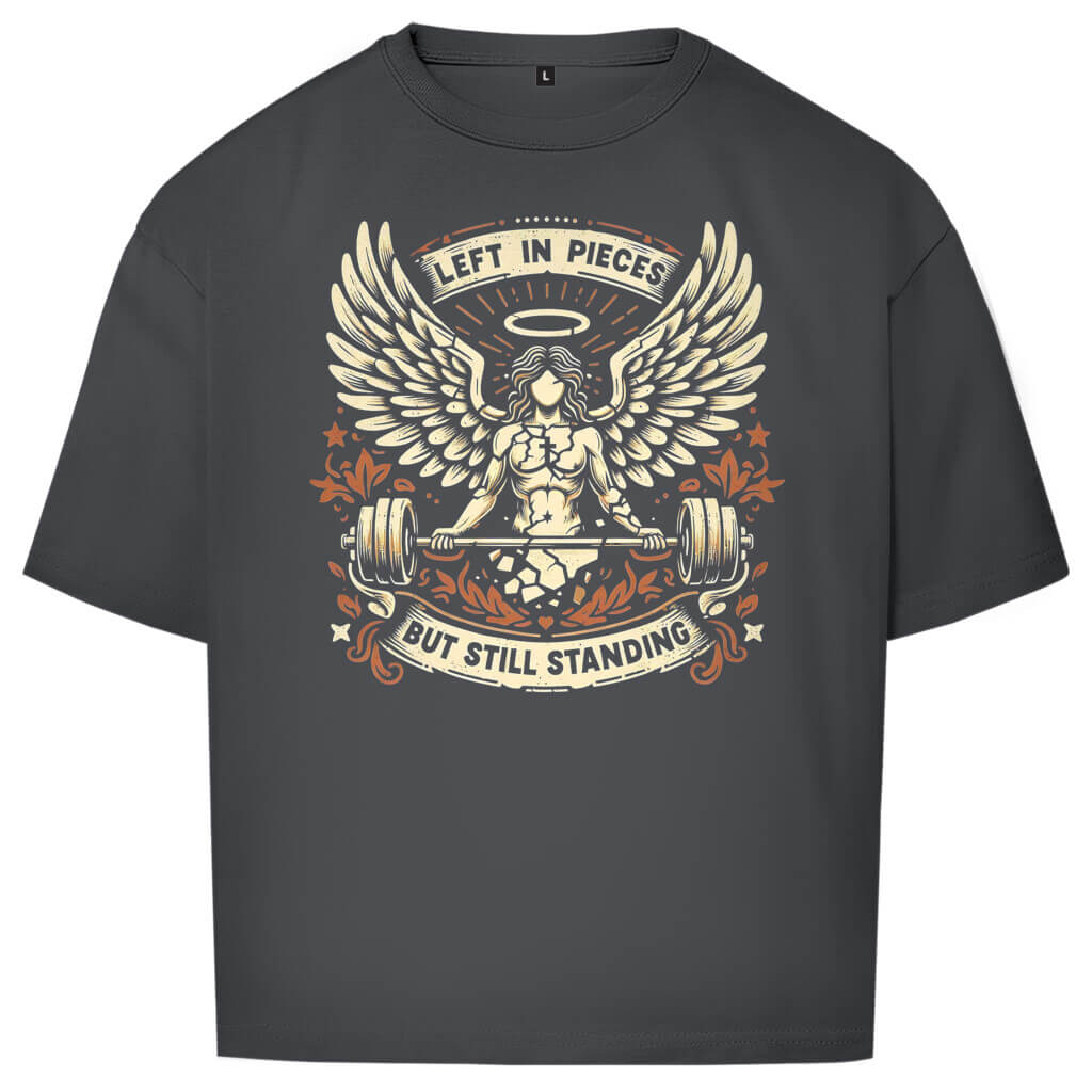 Frontansicht Angel Oversize T-Shirt Charcoal für Männer und Frauen