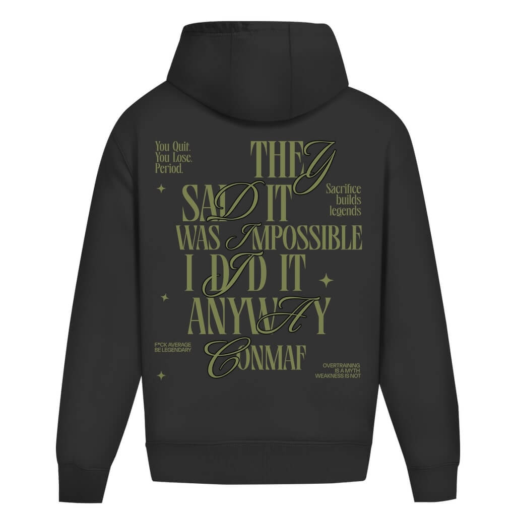 Rückansicht Anyway Oversize Hoodie Blackf Männer und Frauen