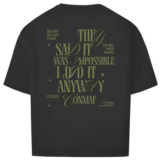 Rückansicht Anyway Oversize T-Shirt Black für Männer und Frauen