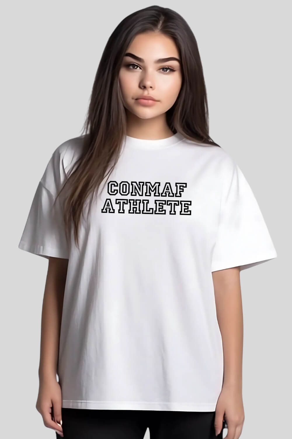 Frontansicht Athlete Oversize T-Shirt White für Männer und Frauen