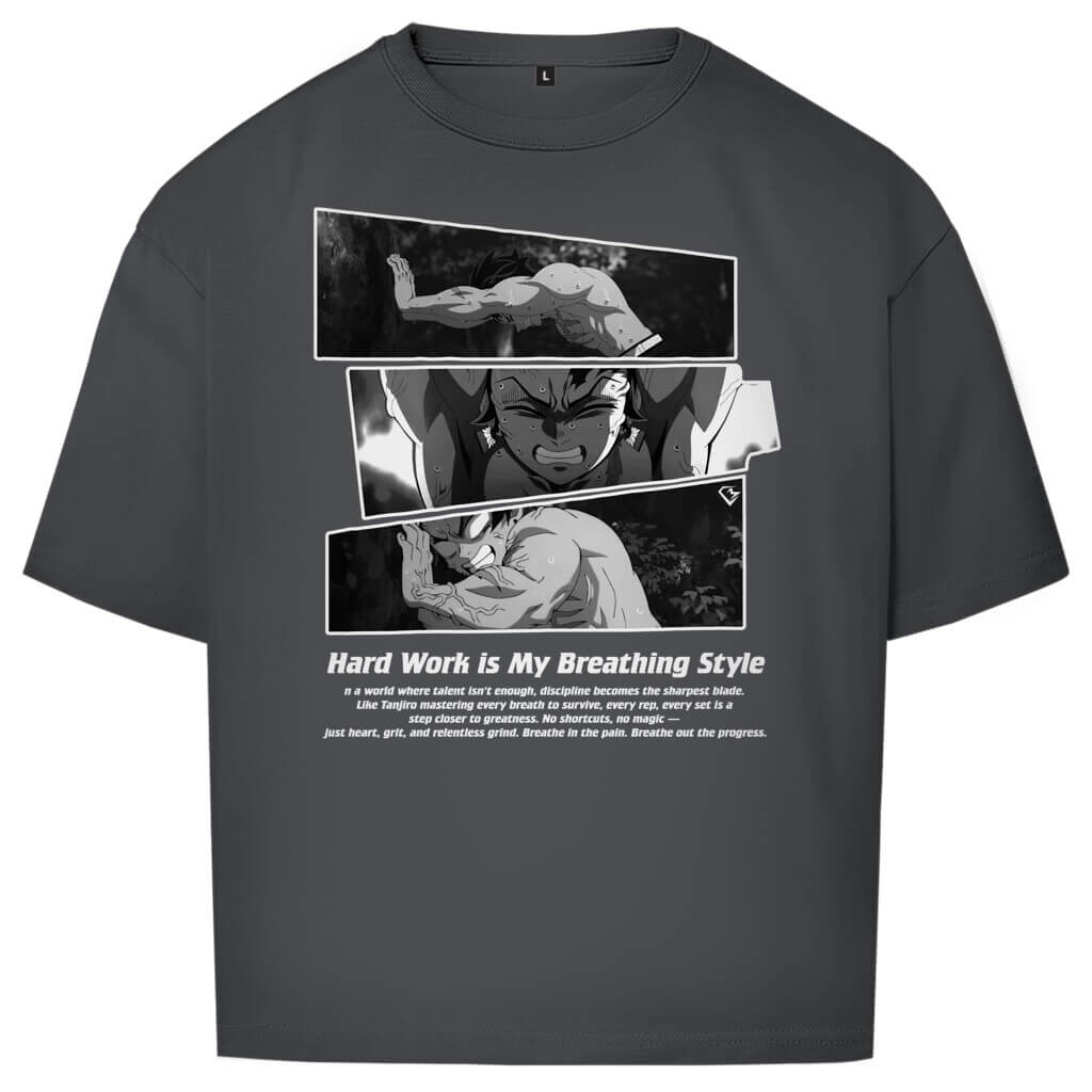 Frontansicht Breathing Oversize T-Shirt Charcoal für Männer und Frauen