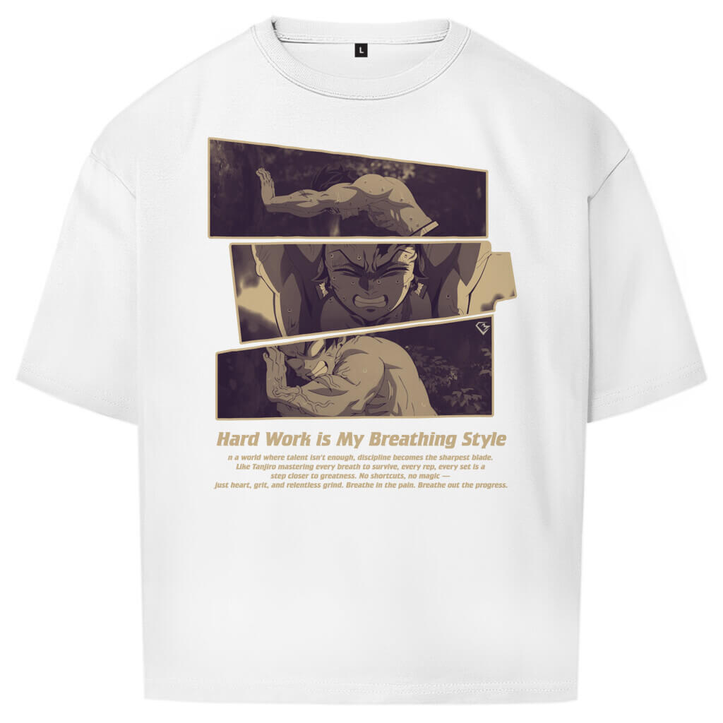 Frontansicht Breathing Oversize T-Shirt White für Männer und Frauen