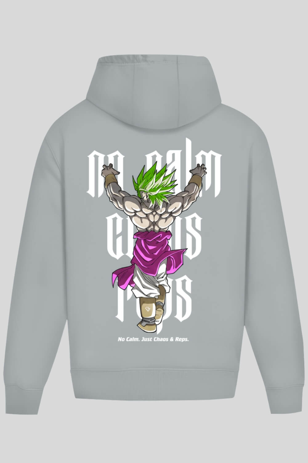 Rückansicht Chaos Oversize Hoodie Asphalt für Männer und Frauen