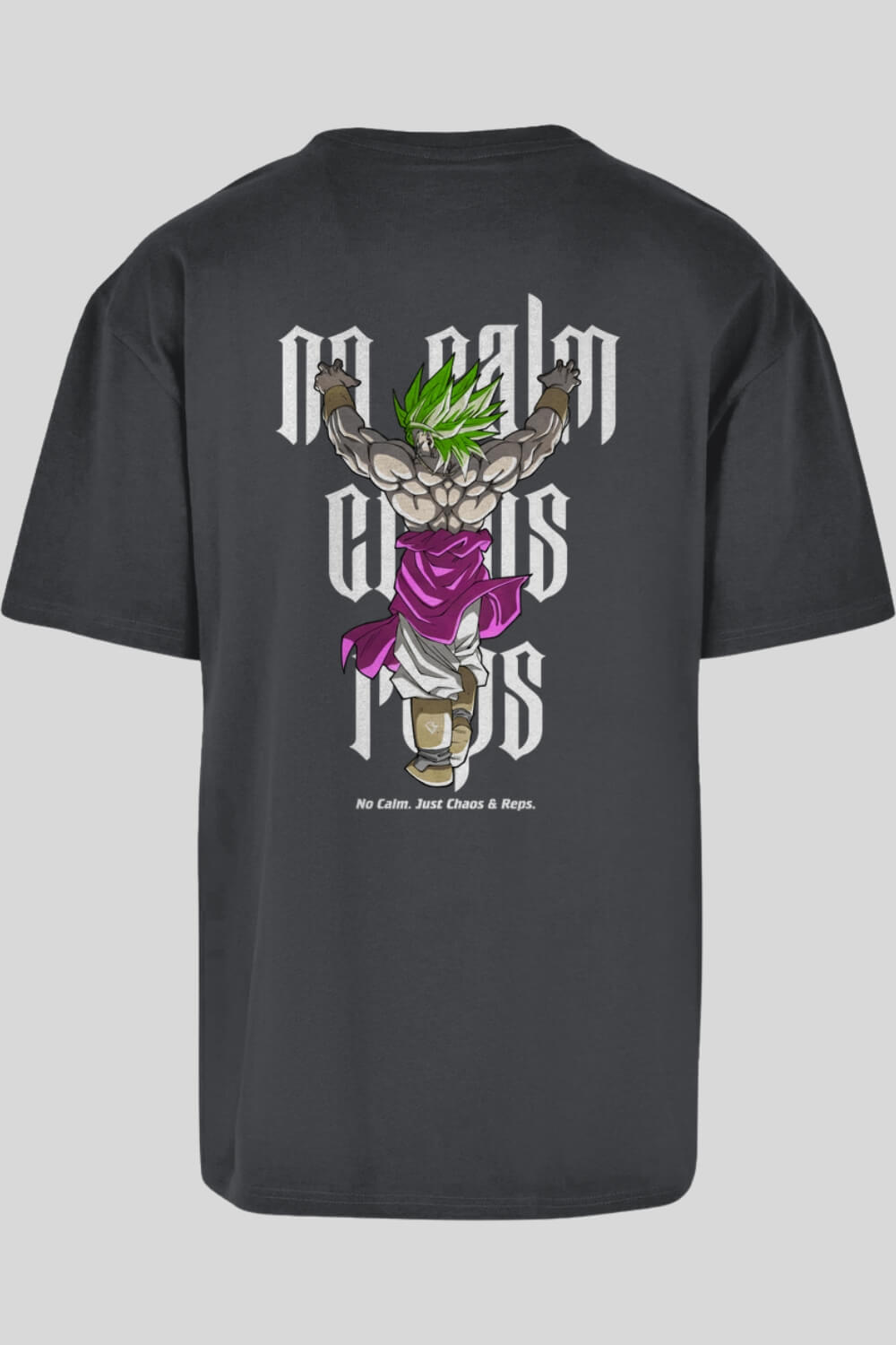 Rückansicht Chaos Oversize T-Shirt Charcoal für Männer und Frauen