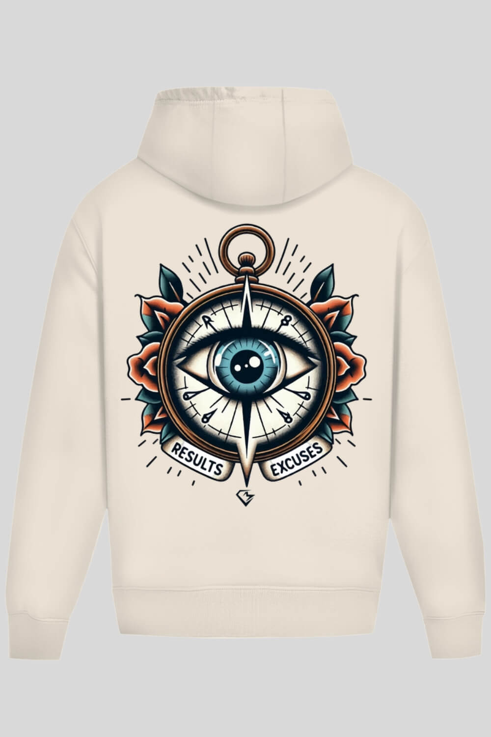 Rückansicht Choose Oversize Hoodie Sand für Männer und Frauen