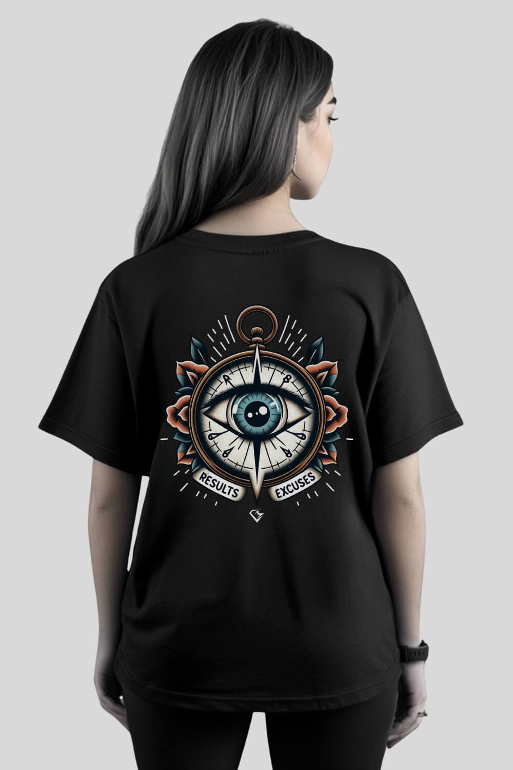 Rückansicht Choose Oversize T-Shirt Black für Männer und Frauen