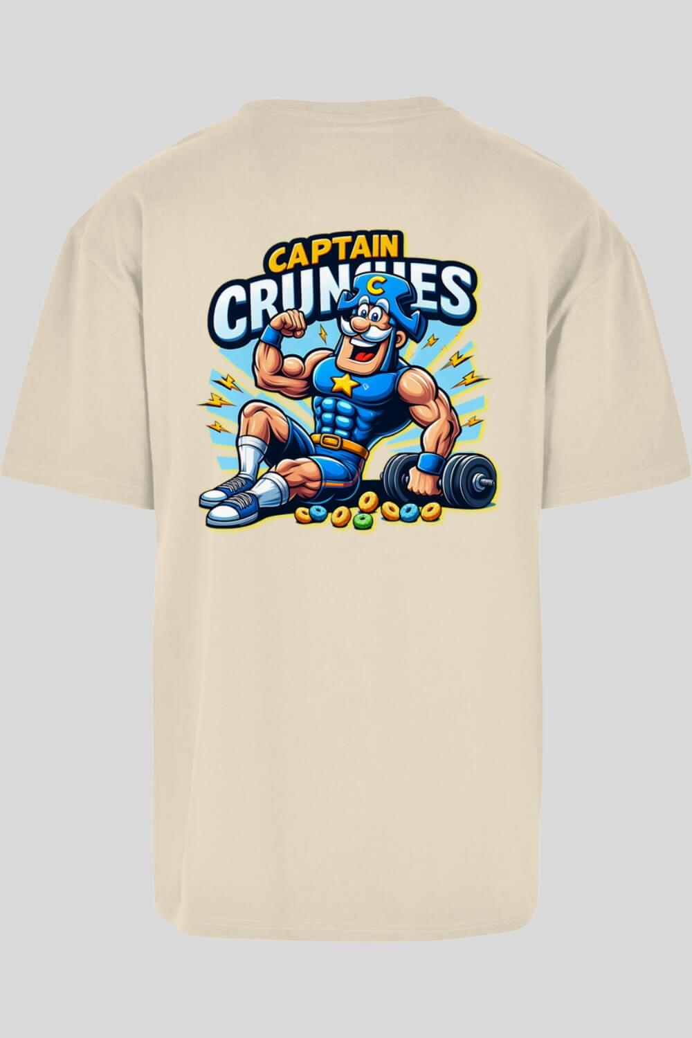 Rückansicht Cpt Crunches Oversize T-Shirt Sand für Männer und Frauen