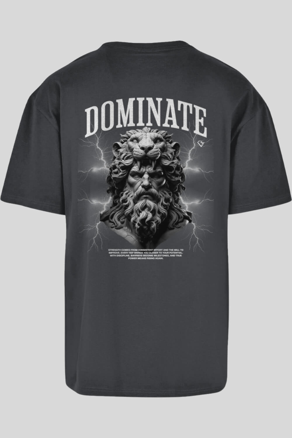 Rückansicht Dominate Oversize T-Shirt Charcoal für Männer und Frauen