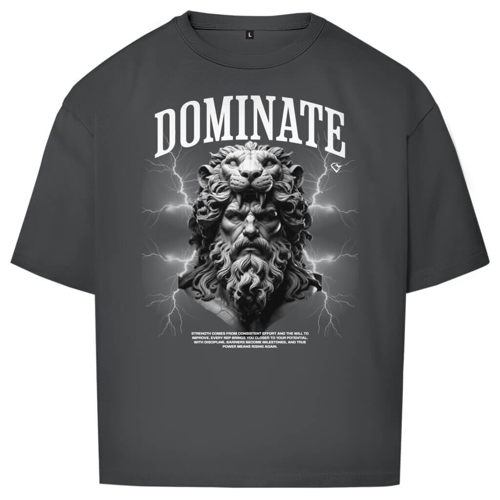 Frontansicht Dominate Oversize T-Shirt Charcoal für Männer und Frauen