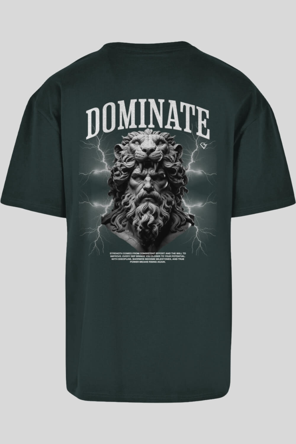 Rückansicht Dominate Oversize T-Shirt Green für Männer und Frauen