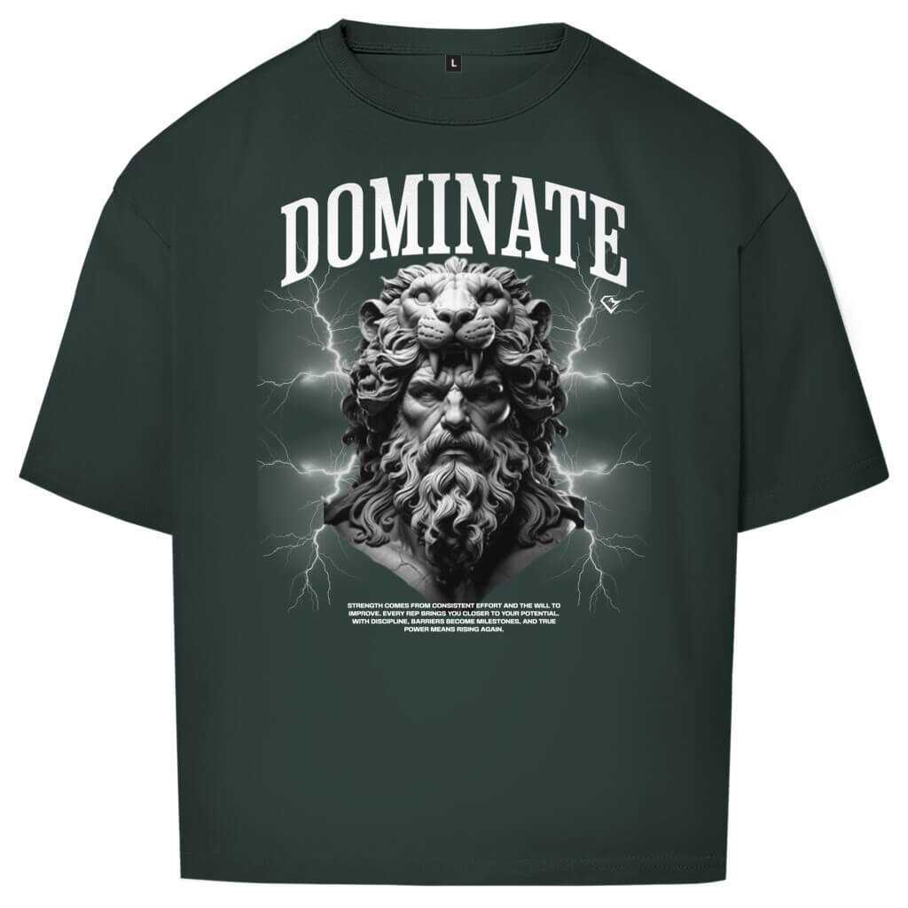 Frontansicht Dominate Oversize T-Shirt Green für Männer und Frauen