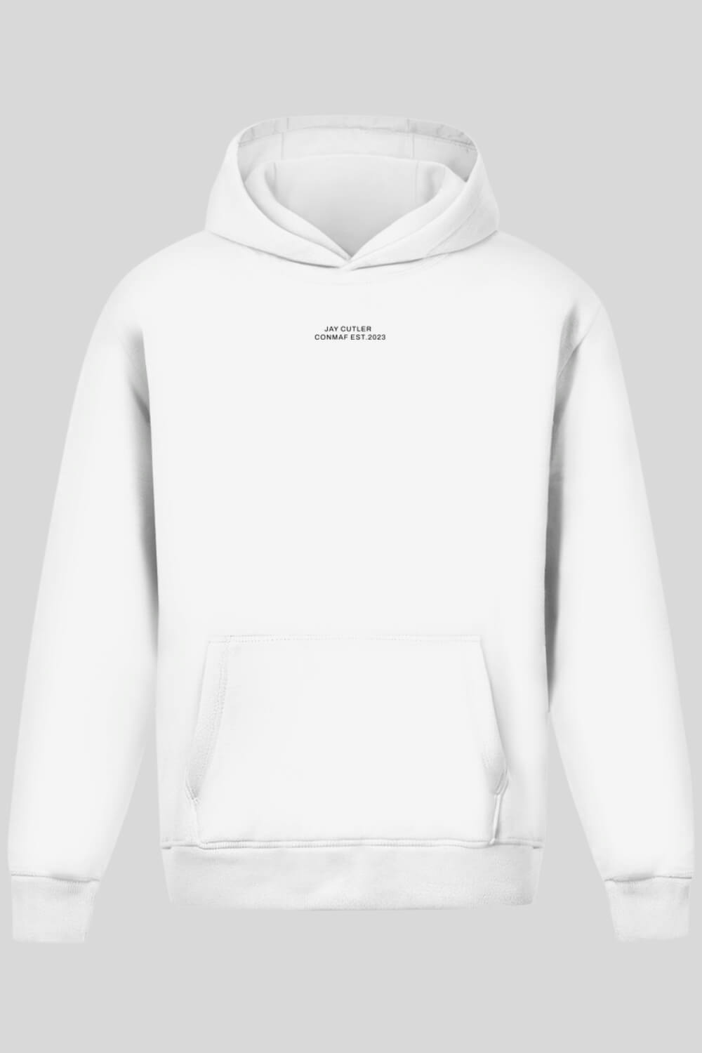 Frontansicht Done Hoodie White für Männer und Frauen