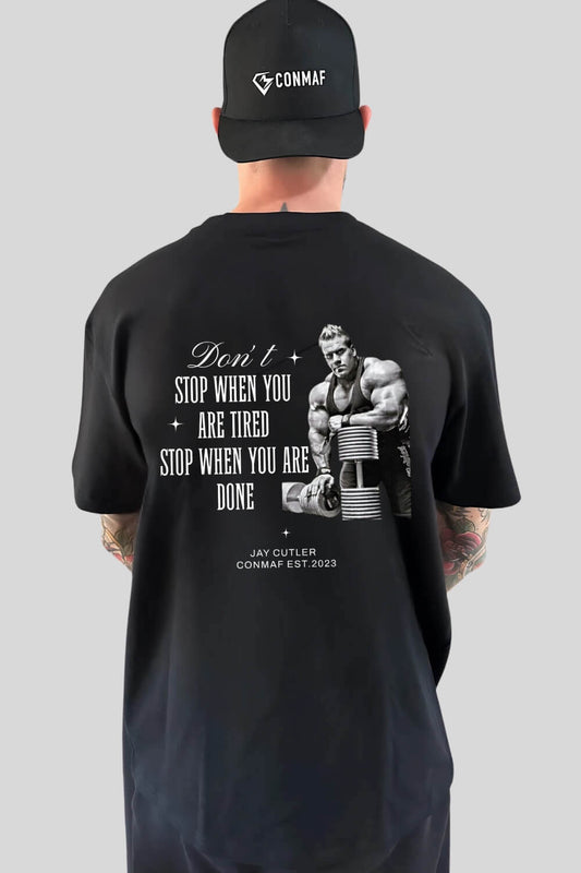Rückansicht Done Oversize T-Shirt Black für Männer und Frauen