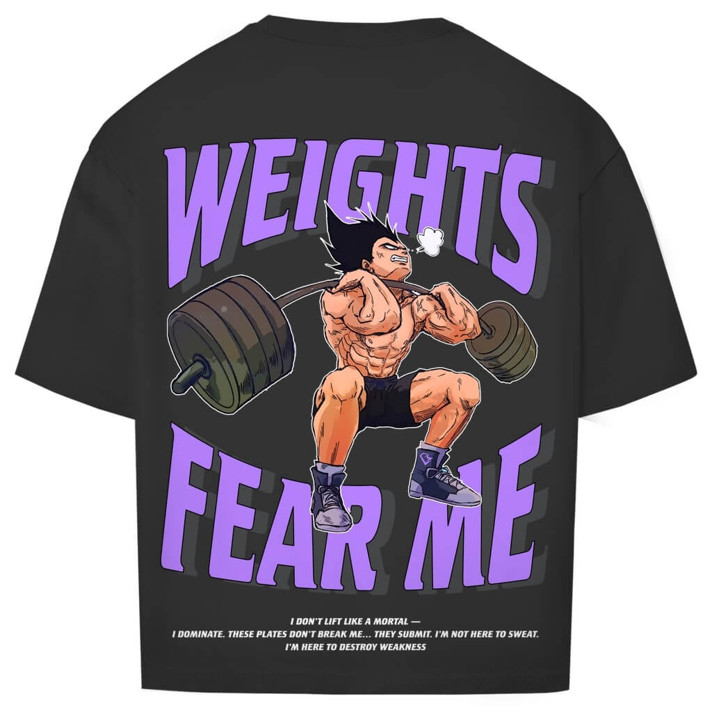 Rückansicht Fear Me Oversize T-Shirt Black für Männer und Frauen