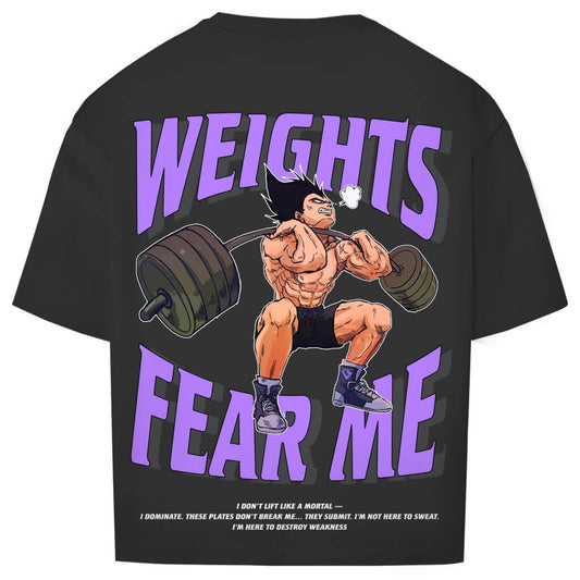 Rückansicht Fear Me Oversize T-Shirt Black für Männer und Frauen